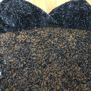 Beaded sheer halter top